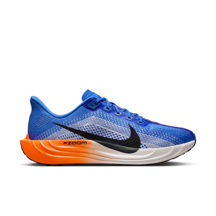 Nike Pegasus Plus in Crystal Blue / Off Noir — orange midsole