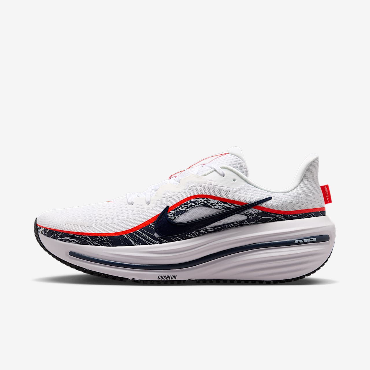 Nike Winflo 12 in White / Bright Crimson / Obsidian